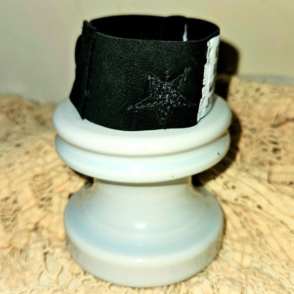 Stevie Nicks Wild Heart Black Leather Cuff Bracelet Hippie Gypsy Soul Jewelry - Picture 8 of 9